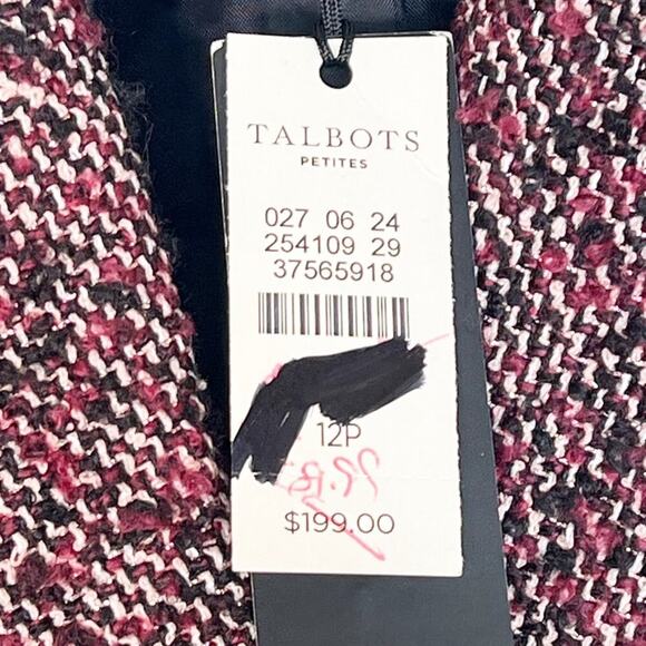 Talbots Red Brown Black Tweed Blazer Jacket NWT - Picture 13 of 15